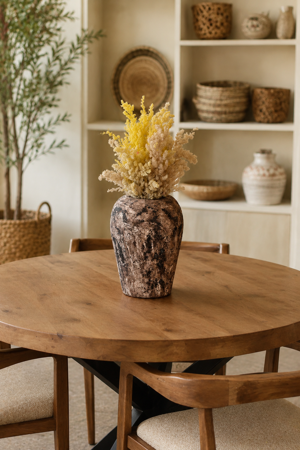 Vase sculptural en terre cuite